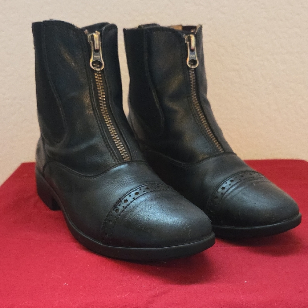 Stylish Black Kids' Riding Boots with Zipper